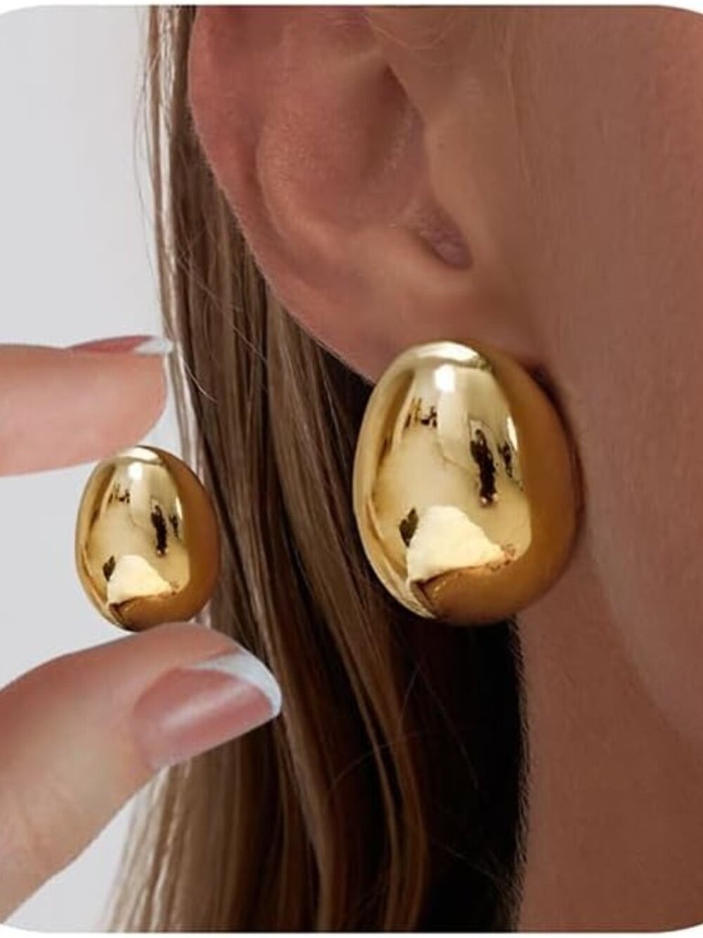 Chunky Gold Earrings for Women Trendy, Dainty 14K Gold Plated 2/3 Pairs Statemen